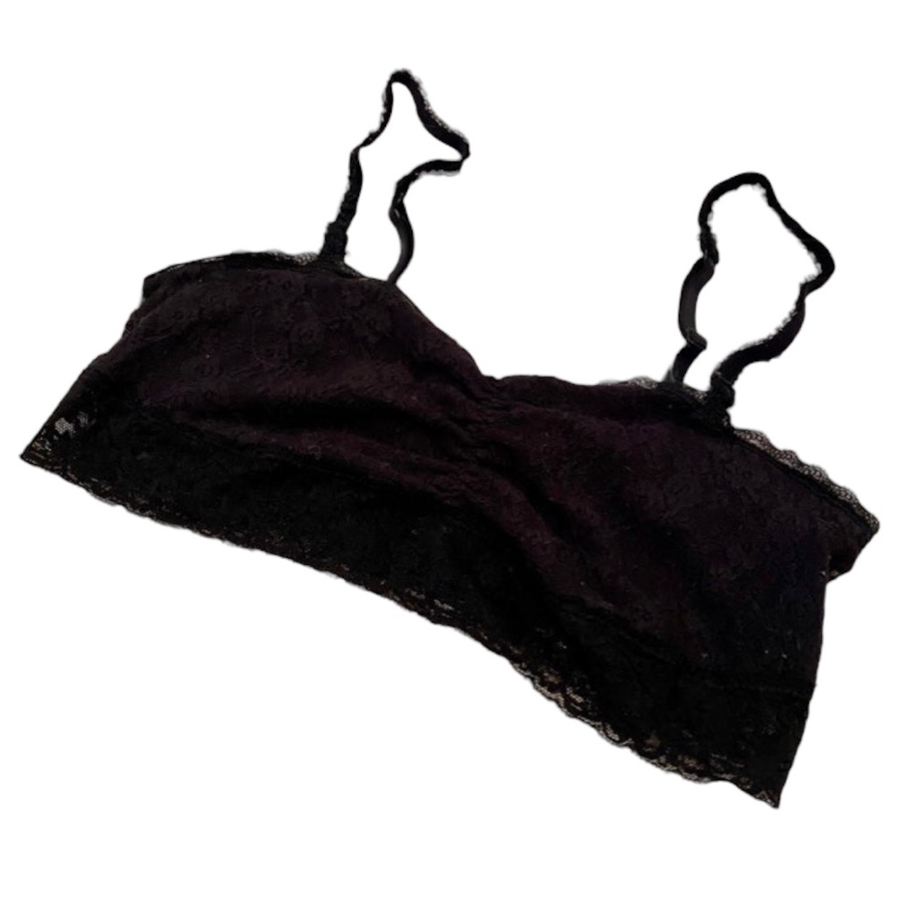 H&M Black Lace Bralette Women’s Size Large Adjustable Strapless Bra Intimates!